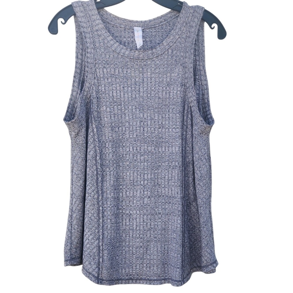 Daily Practice Gray Ribbed Flowy Tank Boho Layered Capsule Normcore Sporty Small
